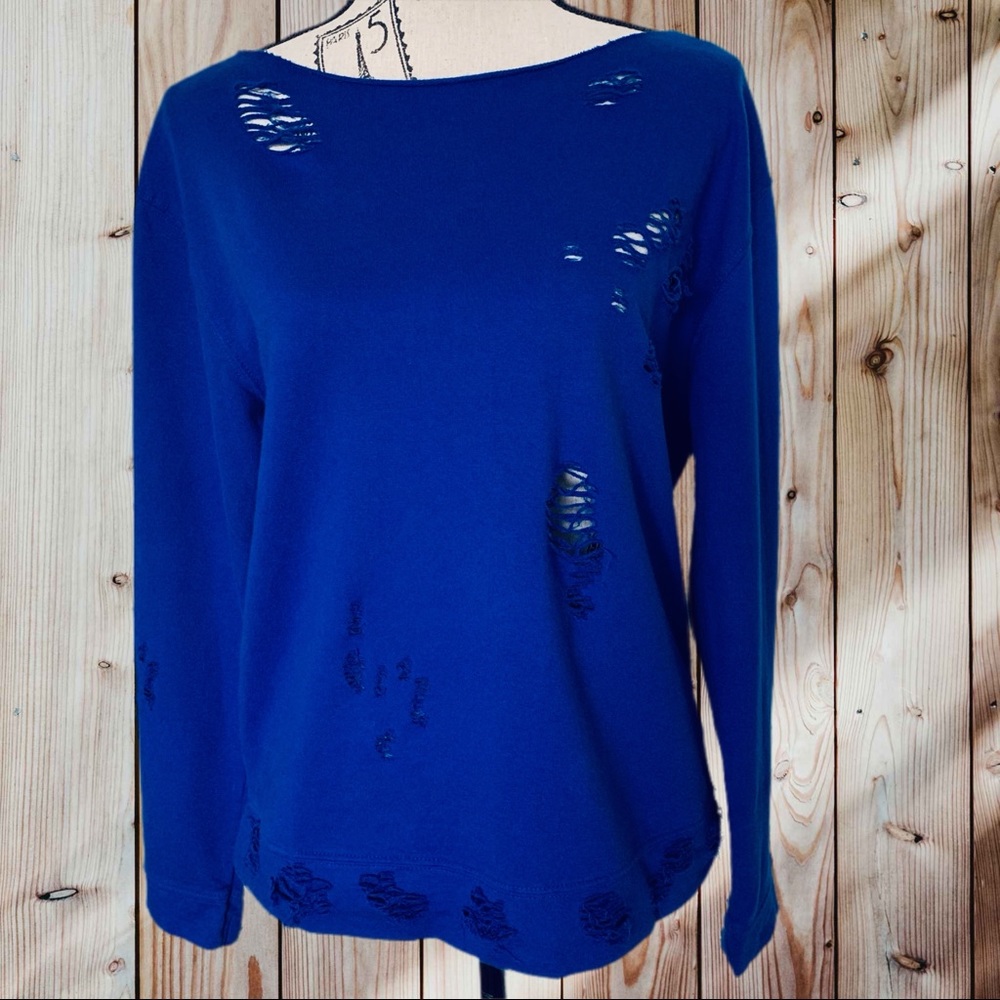 Cobalt blue GRUNGE sweater SMALL
